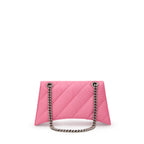 Pink leather shoulder bag
