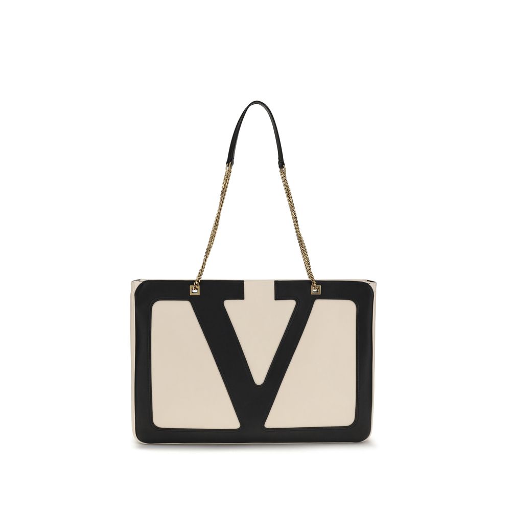 Borsa a tracolla beige con logo