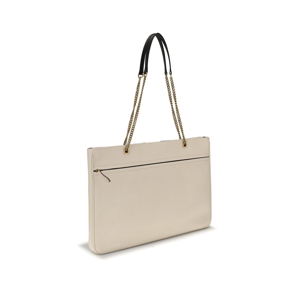 Borsa a tracolla beige con logo