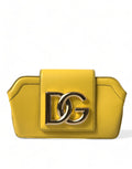 Yellow leather clutch/shoulder bag with DG logo