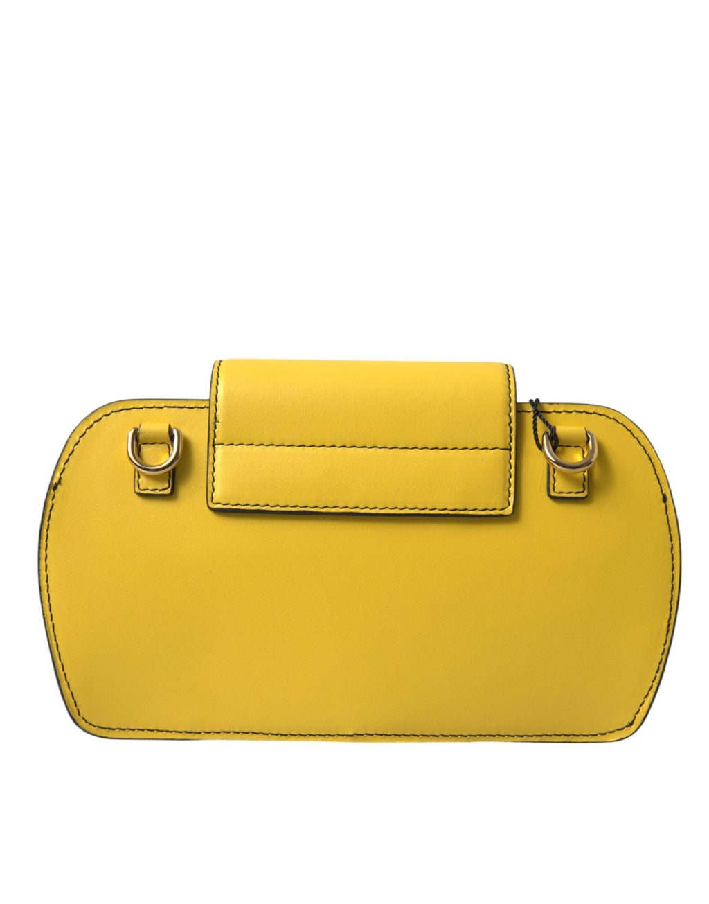 Yellow leather clutch/shoulder bag with DG logo