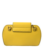 Yellow leather clutch/shoulder bag with DG logo
