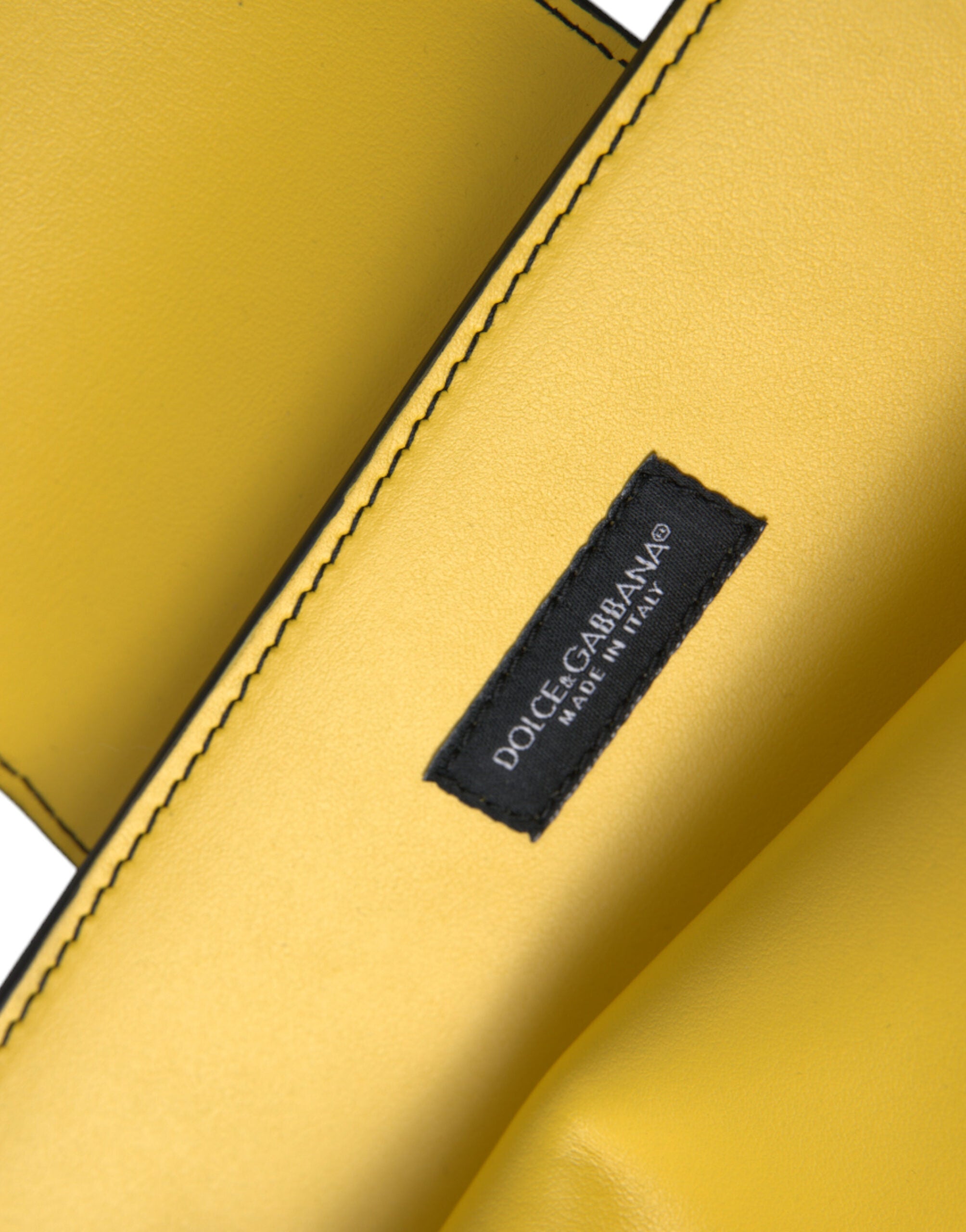 Yellow leather clutch/shoulder bag with DG logo