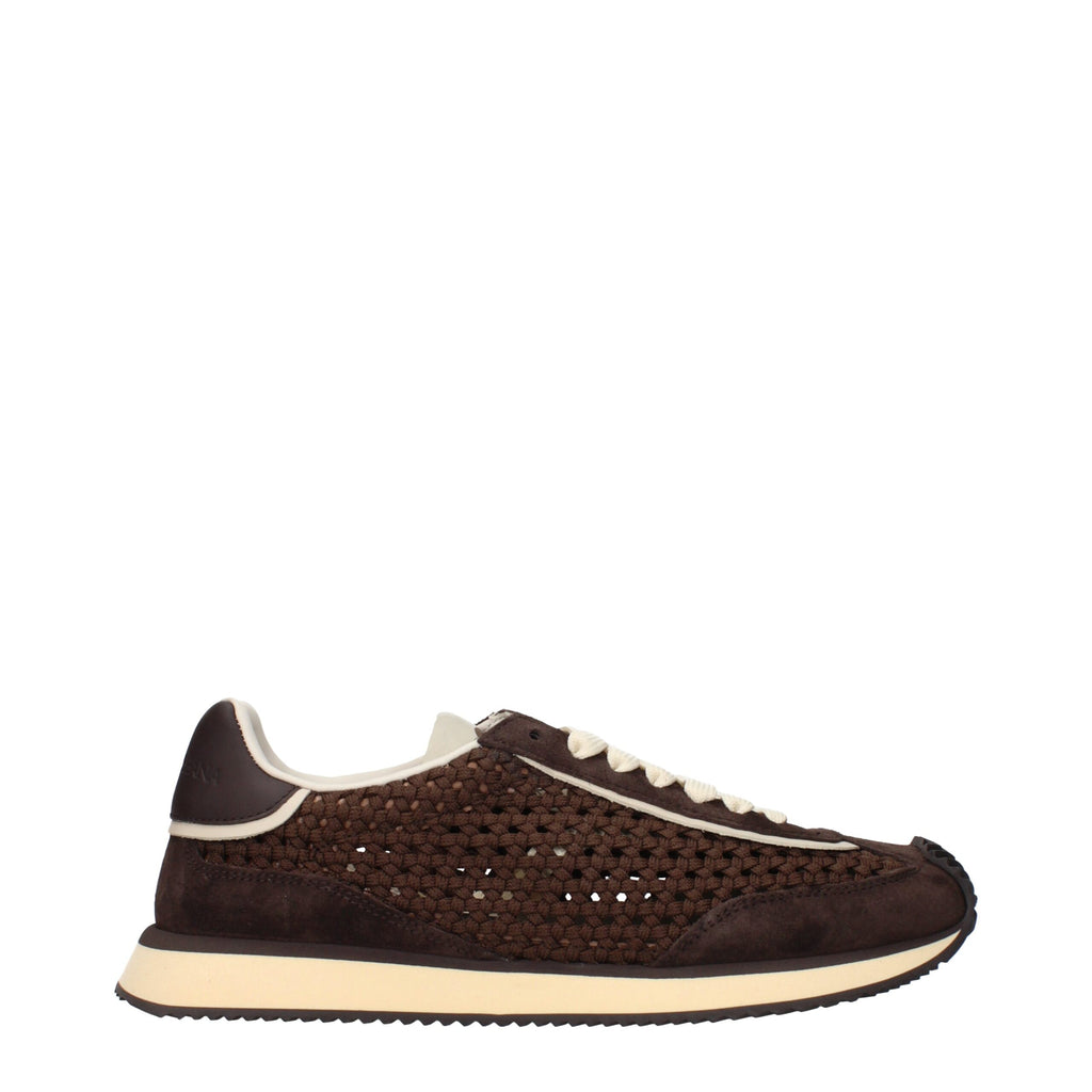 Sneakers marroni in tessuto