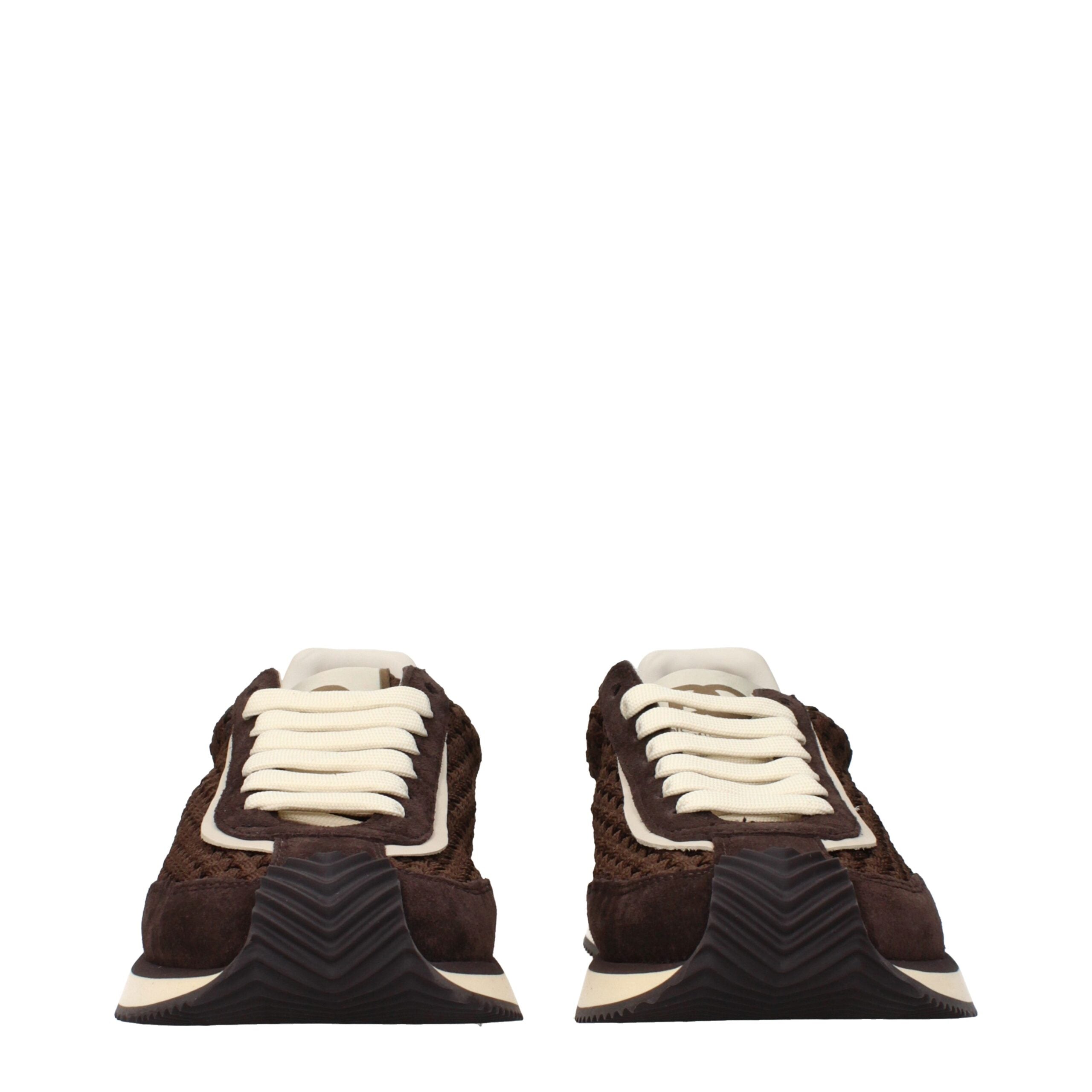 Brown fabric sneakers