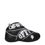 Black leather high-top sneakers