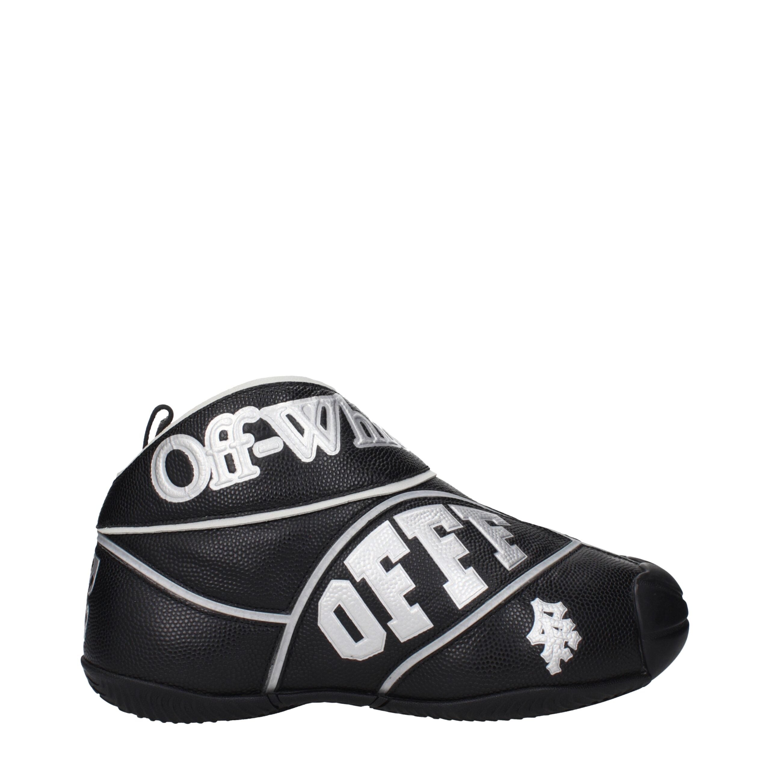 Black leather high-top sneakers