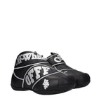 Black leather high-top sneakers