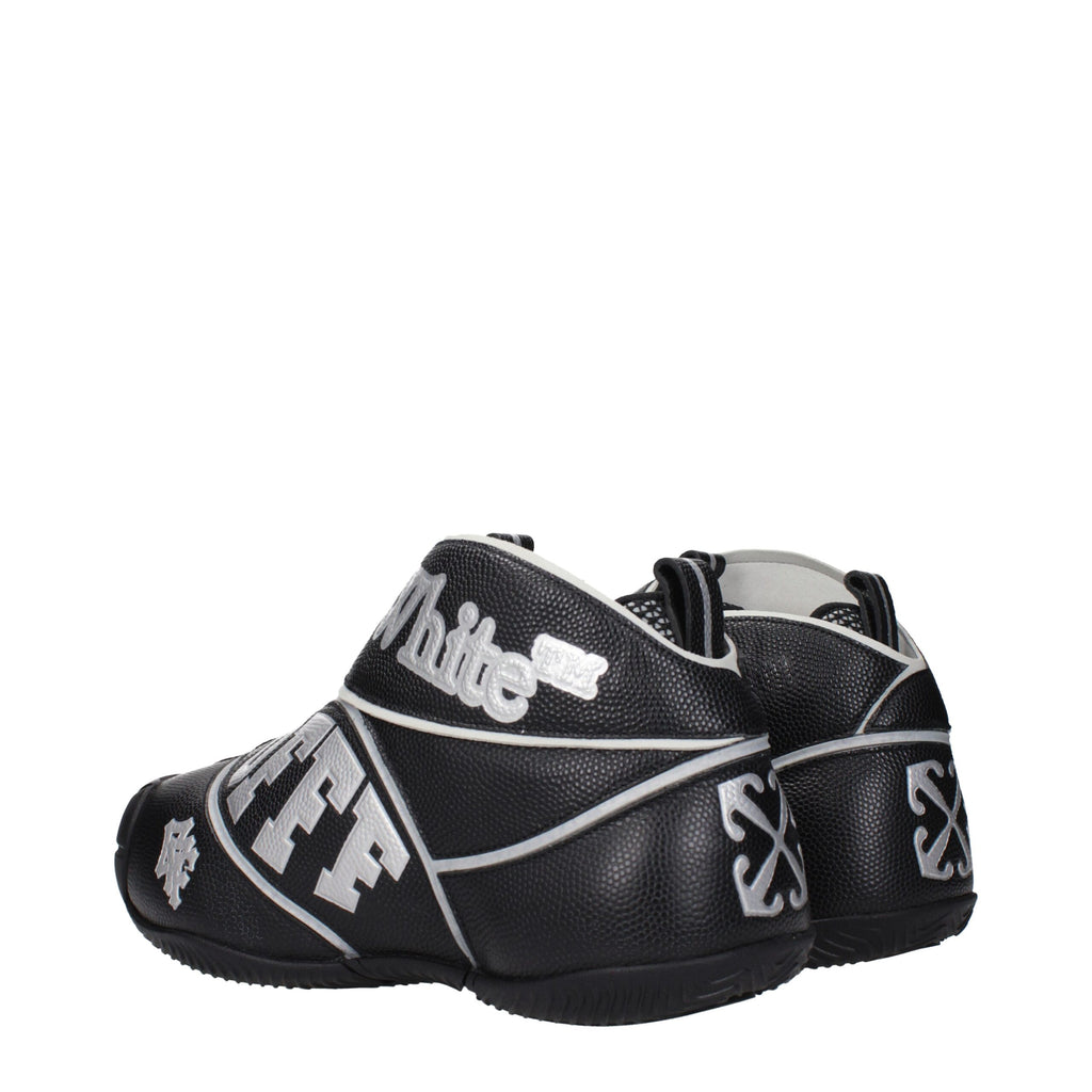 Black leather high-top sneakers