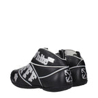 Black leather high-top sneakers