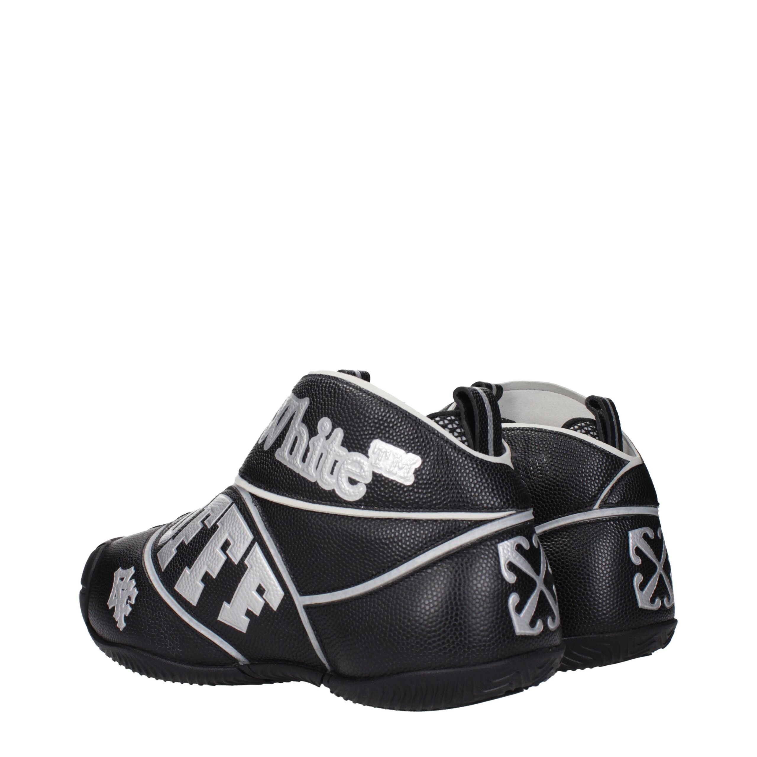 Black leather high-top sneakers