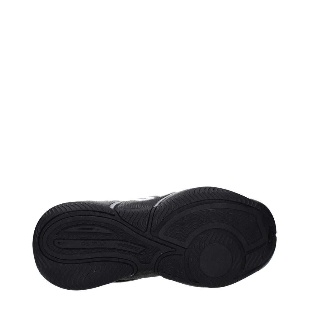 Black leather high-top sneakers