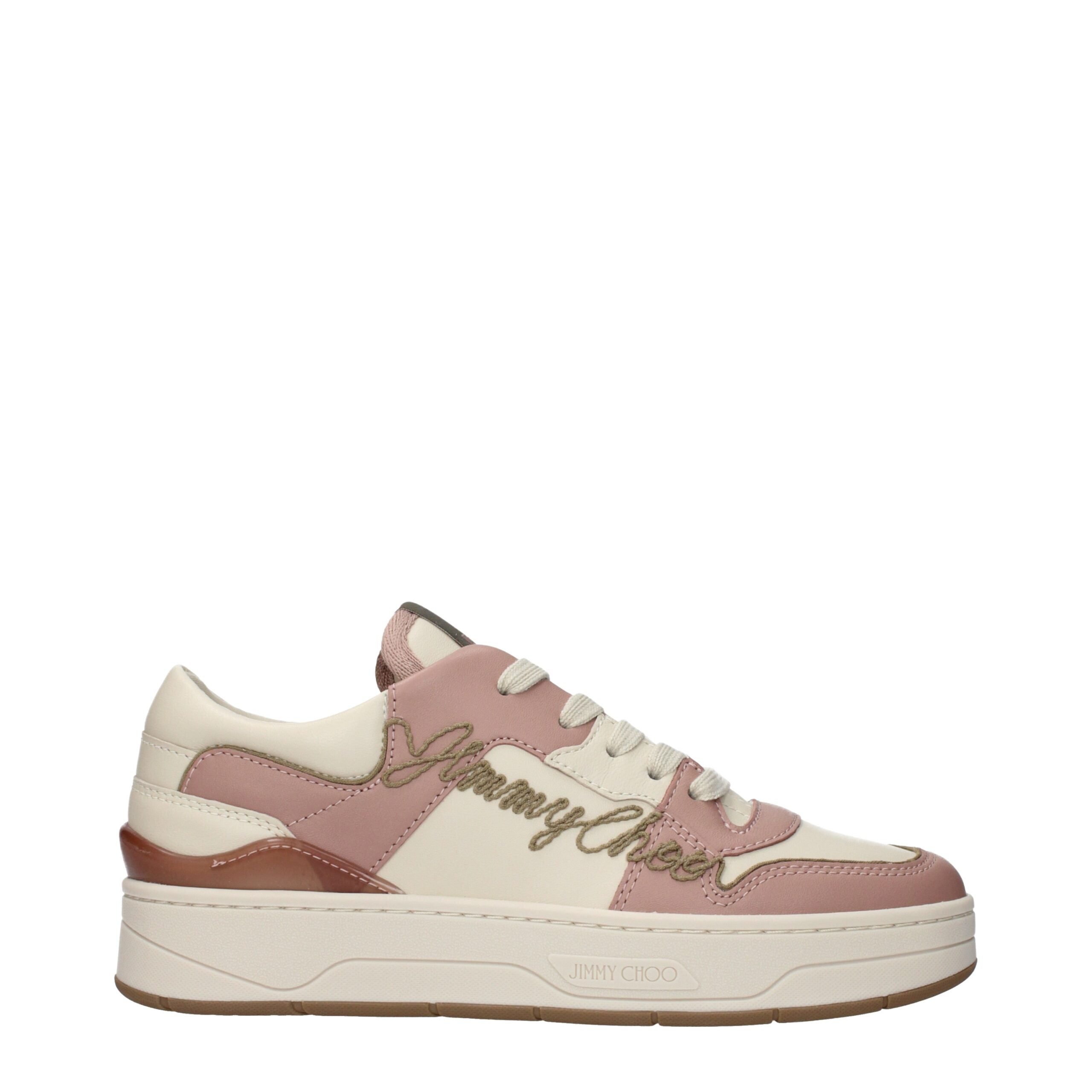 Sneakers basse in pelle rosa