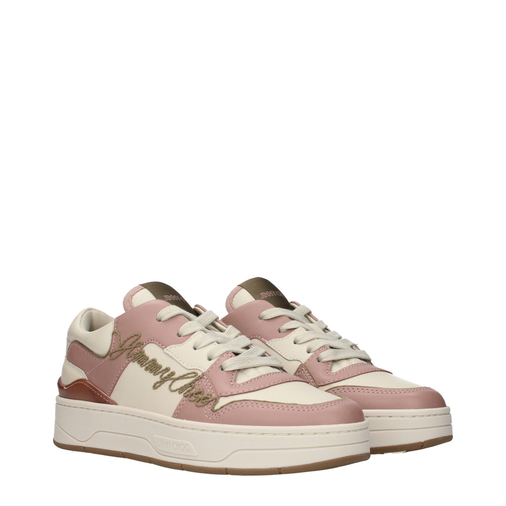 Sneakers basse in pelle rosa