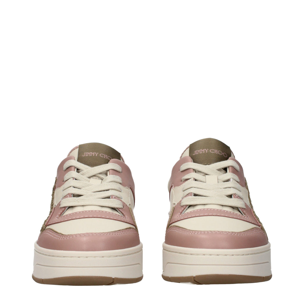 Sneakers basse in pelle rosa