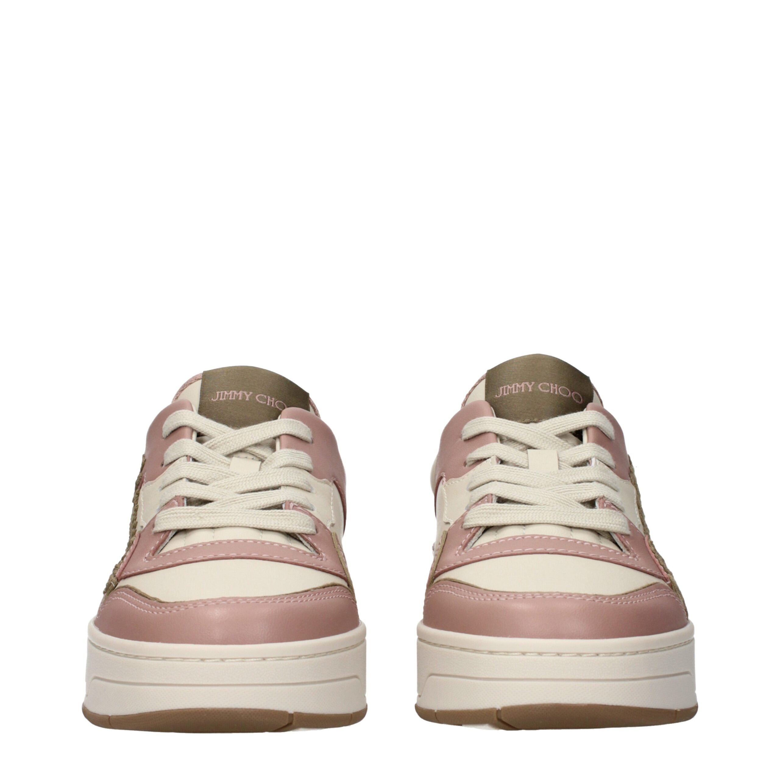 Sneakers basse in pelle rosa