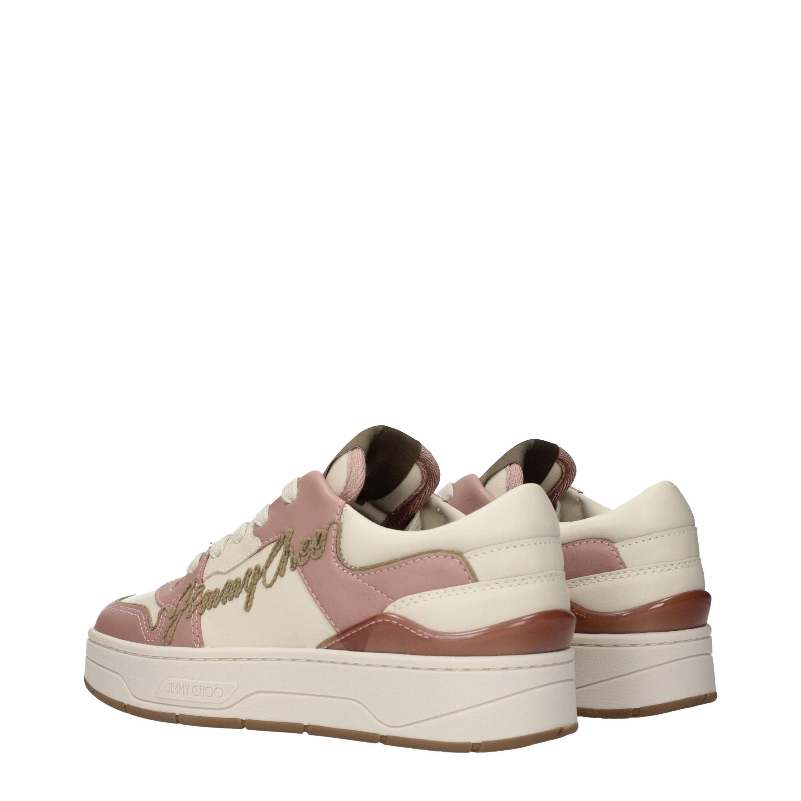 Sneakers basse in pelle rosa