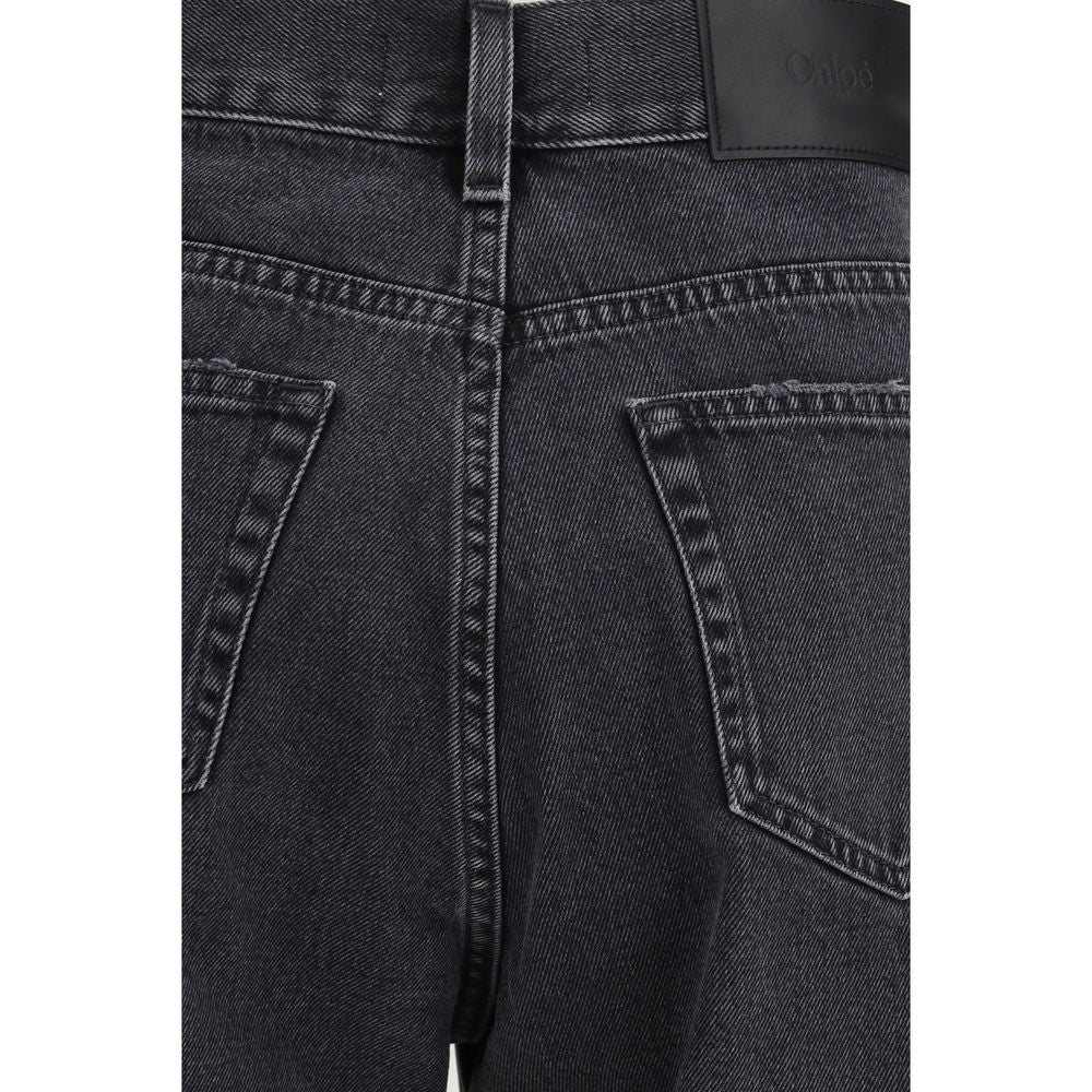 High-waisted cropped denim jeans