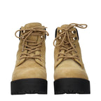 Brown suede ankle boots