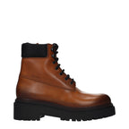 Brown leather ankle boots