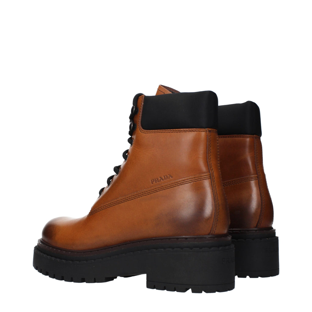 Brown leather ankle boots