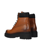 Brown leather ankle boots