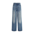High-waisted,wide-leg jeans