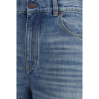 High-waisted,wide-leg jeans